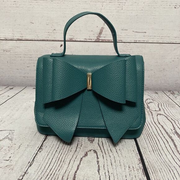 Crossi Handbags - Crossi Green Bow Shoulder Bag Top Handle Adjustable‎ Strap Chic Faux Leather